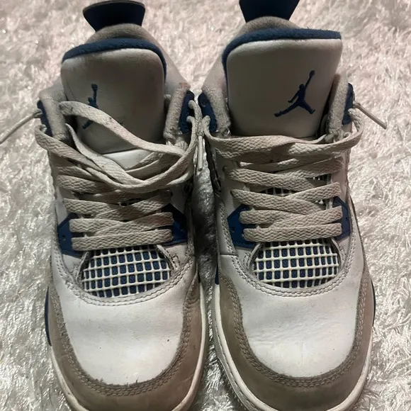 Kids Blue and White Jordan Sneakers