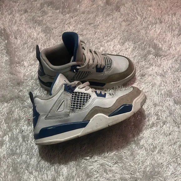 Kids Blue and White Jordan Sneakers