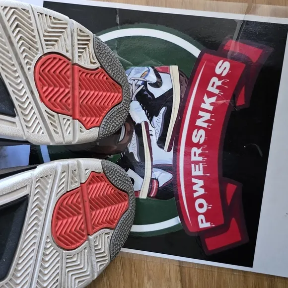 Kids Gray and Black Sneakers with Red Accents