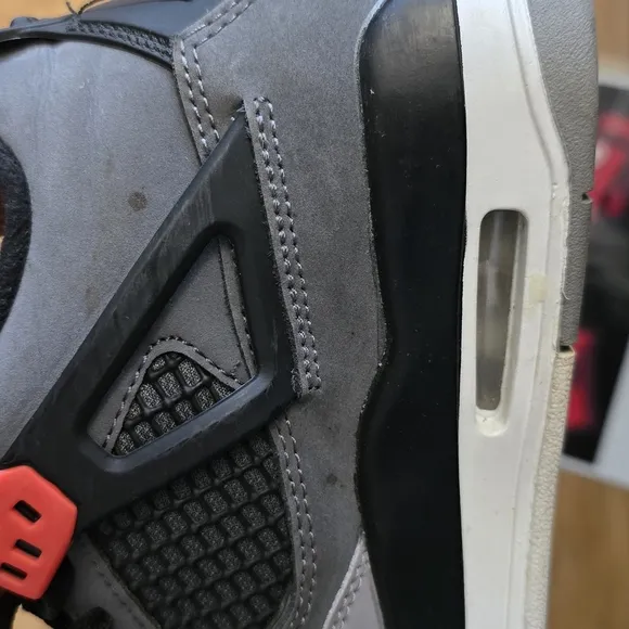 Kids Gray and Black Sneakers with Red Accents