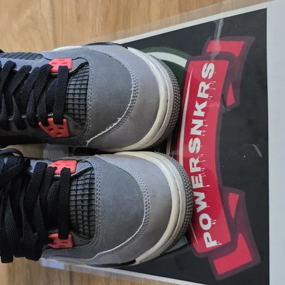 Kids Gray and Black Sneakers with Red Accents