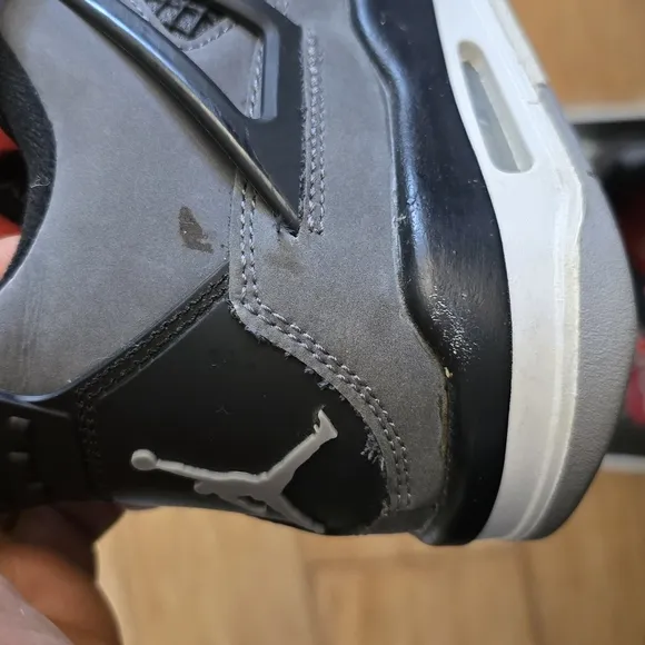 Kids Gray and Black Sneakers with Red Accents
