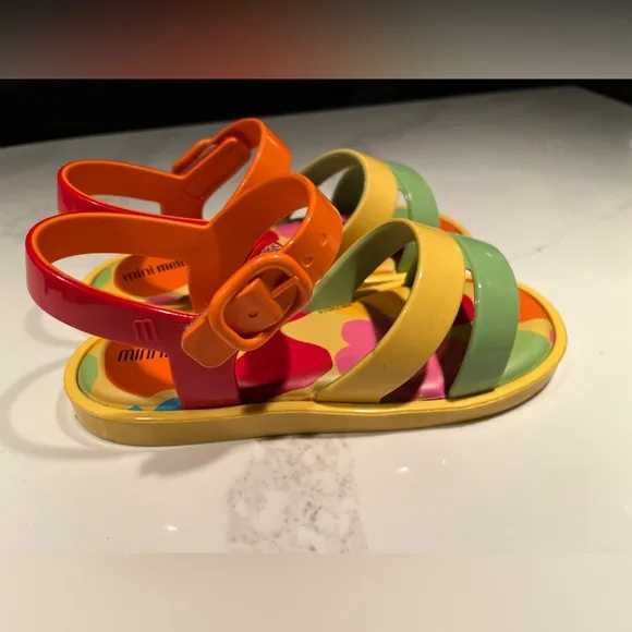 Kids Mini Melissa colorland sandals in melflex PVC.  Size 12.