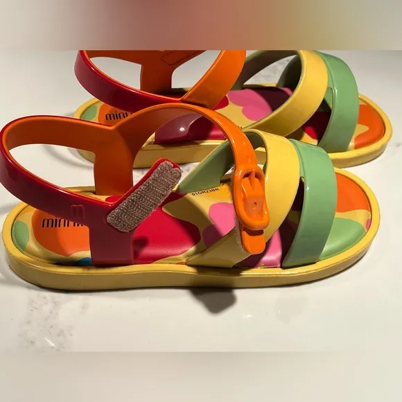 Kids Mini Melissa colorland sandals in melflex PVC.  Size 12.