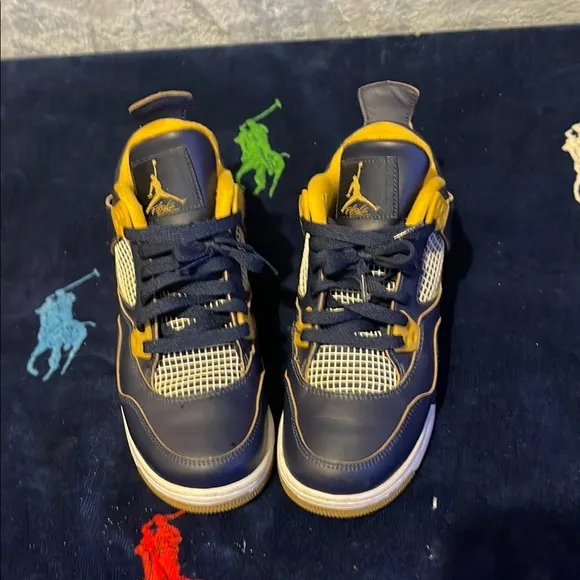 Kids Navy and Yellow Sneakers