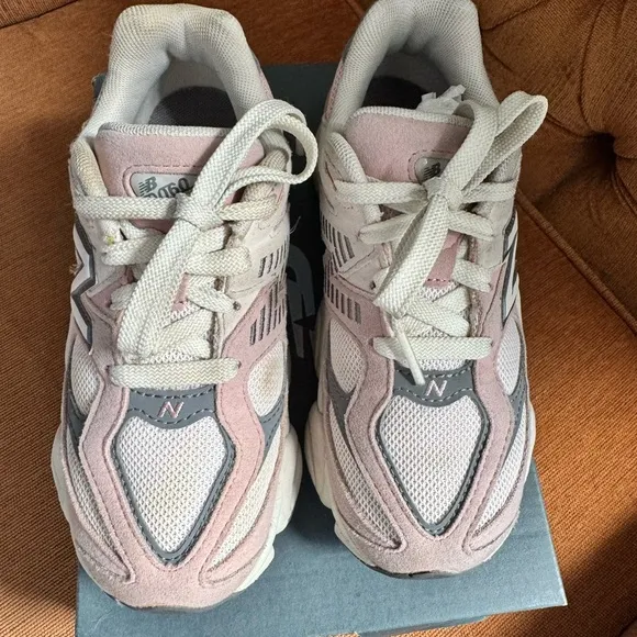 Kids New Balance Gray and Light Pink Sneakers
