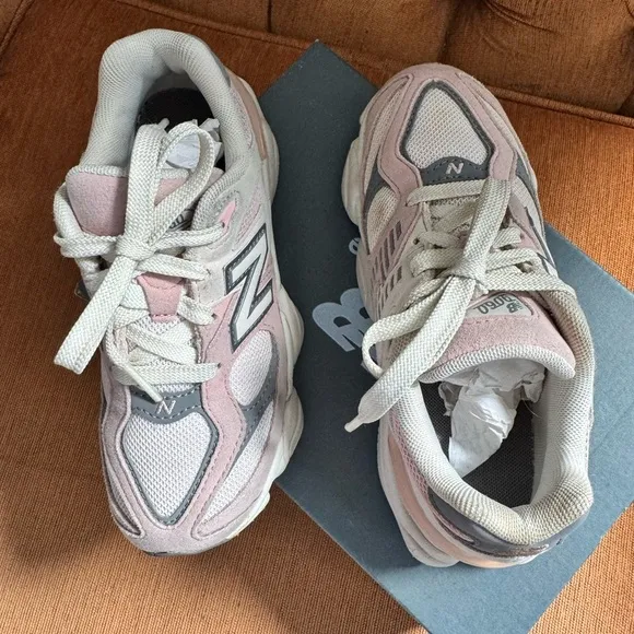 Kids New Balance Gray and Light Pink Sneakers