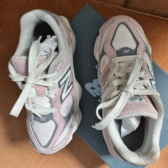 Kids New Balance Gray and Light Pink Sneakers