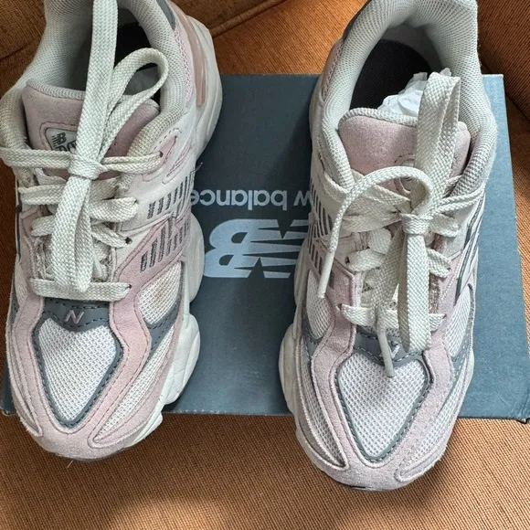 Kids New Balance Gray and Light Pink Sneakers