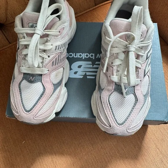 Kids New Balance Gray and Light Pink Sneakers