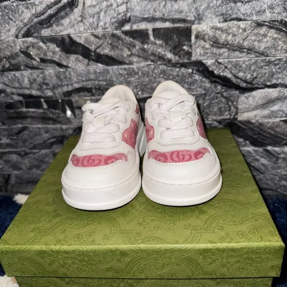 Kids' Pink and White Gucci Sneakers