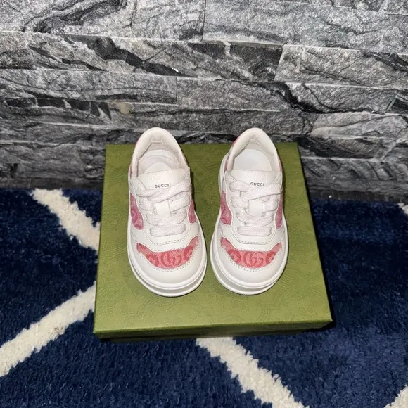 Kids' Pink and White Gucci Sneakers