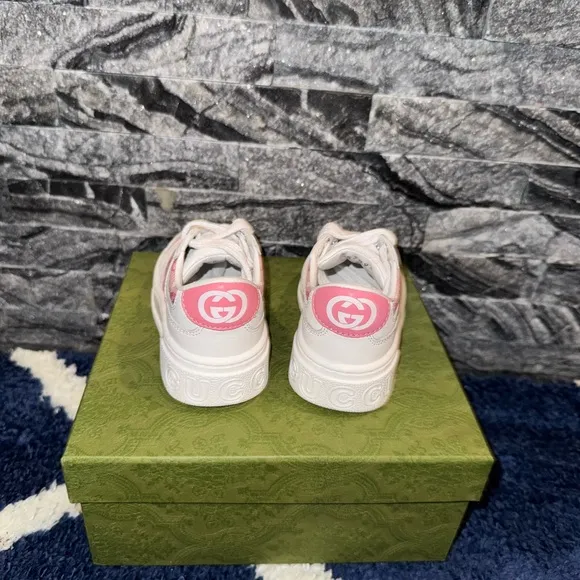 Kids' Pink and White Gucci Sneakers