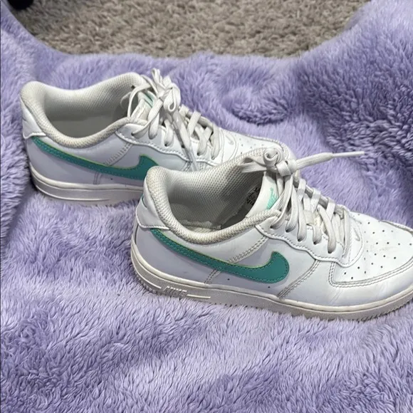 Kids White and Green Sneakers