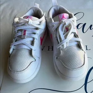 Kids White and Pink Sneakers