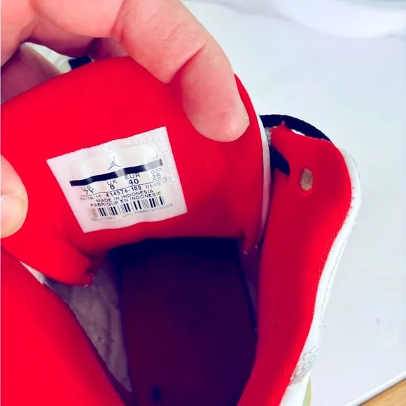 Kids White and Red Sneakers