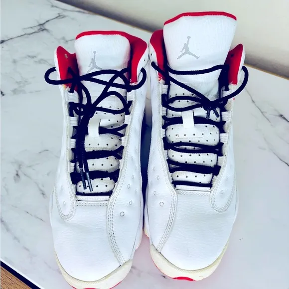 Kids White and Red Sneakers
