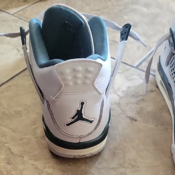 Kids White and Teal Sneakers