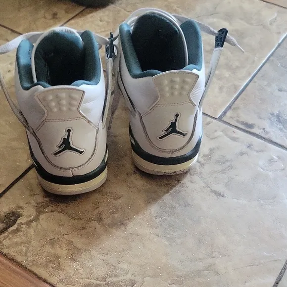 Kids White and Teal Sneakers
