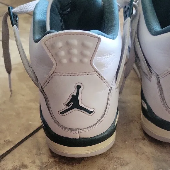 Kids White and Teal Sneakers