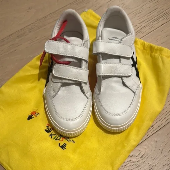 Kids White Velcro Sneakers