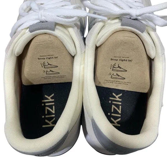 KIZIK MILAN Gray and White Sneakers for Everyday Comfort M 10.5 W12