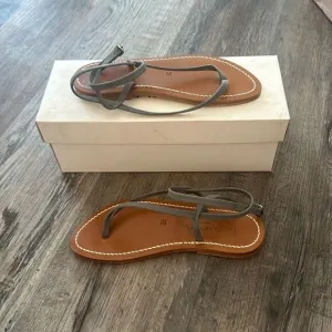 K.Jacques Delta Flate Sandals Ankle Strap Thong Women's Brown Size Eu 36, US 5.5