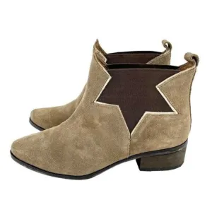 KLUB NICO ZELHA Boots Taupe Suede Leather Star Chelsea Ankle SZ 7 NEW