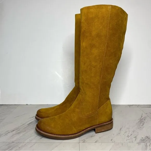 Kork Ease Sydney Yellow Curry Distressed Suede Tall Riding Boot 8 1/2 M