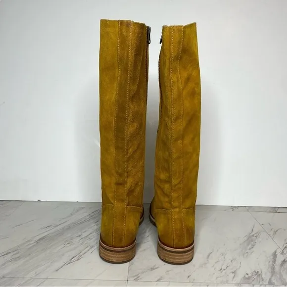Kork Ease Sydney Yellow Curry Distressed Suede Tall Riding Boot 8 1/2 M