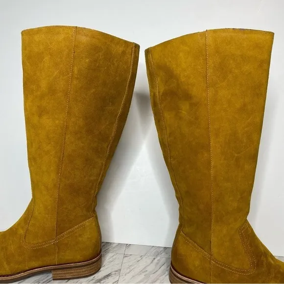 Kork Ease Sydney Yellow Curry Distressed Suede Tall Riding Boot 8 1/2 M