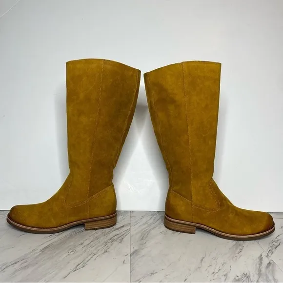 Kork Ease Sydney Yellow Curry Distressed Suede Tall Riding Boot 8 1/2 M