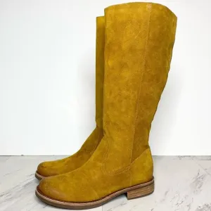 Kork Ease Sydney Yellow Curry Distressed Suede Tall Riding Boot 8 1/2 M