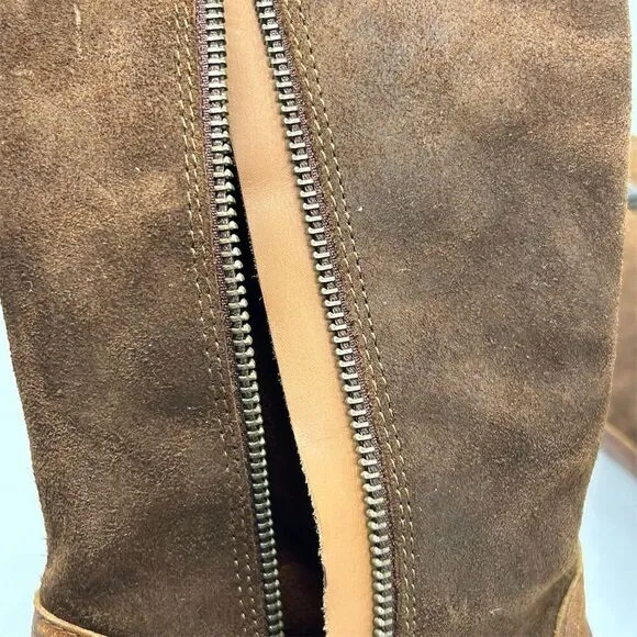 Kork-Ease Women's Brown Leather Tall Riding Boots Size 6 Knee High with Buckle