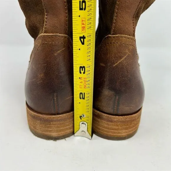 Kork-Ease Women's Brown Leather Tall Riding Boots Size 6 Knee High with Buckle