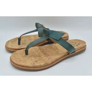 Kork-Ease Womens Size 8 Blake T-Strap Turquoise Leather Thong Sandals Shoes
