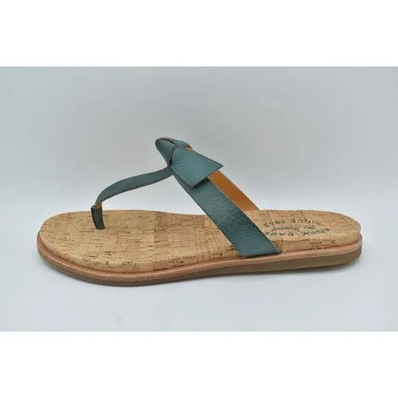 Kork-Ease Womens Size 8 Blake T-Strap Turquoise Leather Thong Sandals Shoes