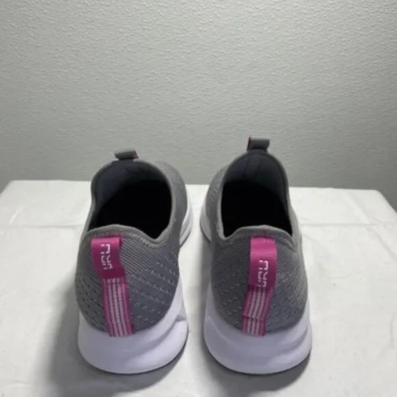 Kuru Atom Slip On Grey Pink Mesh Comfort Womens Size 9 Sneaker