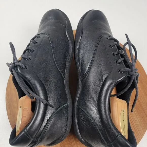 Kuru Black Comfort Everyday Sneaker Black Leather Shoe mens Size 8.5
