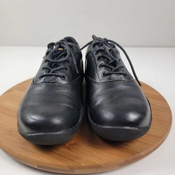 Kuru Black Comfort Everyday Sneaker Black Leather Shoe mens Size 8.5