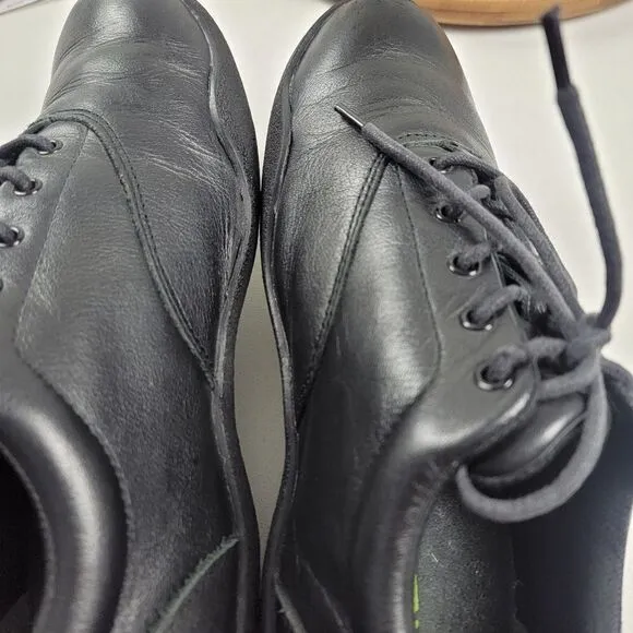 Kuru Black Comfort Everyday Sneaker Black Leather Shoe mens Size 8.5