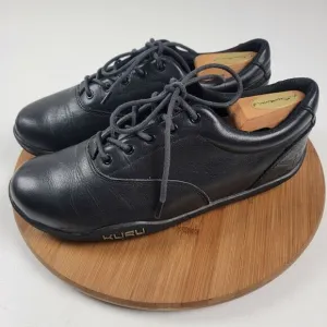 Kuru Black Comfort Everyday Sneaker Black Leather Shoe mens Size 8.5