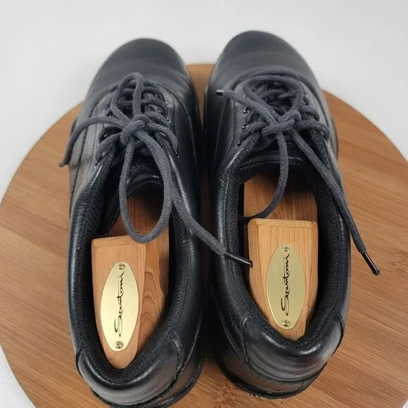 Kuru Black Comfort Everyday Sneaker Black Leather Shoe mens Size 8.5