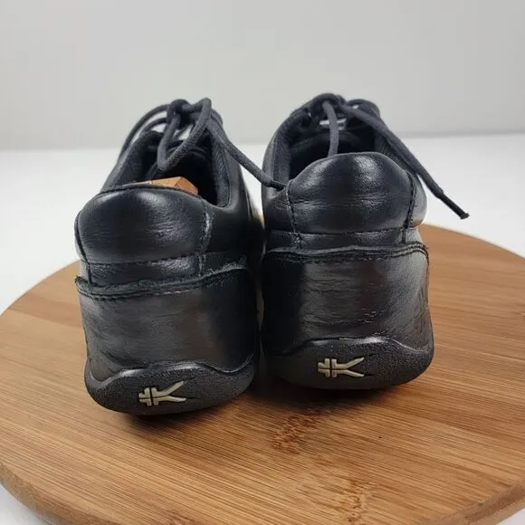Kuru Black Comfort Everyday Sneaker Black Leather Shoe mens Size 8.5