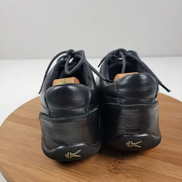 Kuru Black Comfort Everyday Sneaker Black Leather Shoe mens Size 8.5