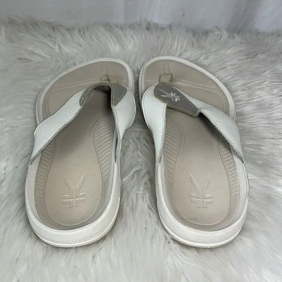 Kuru Kala White/Silver Thong Sandals For Plantar Fasciitis Sz 12