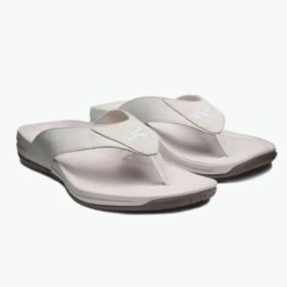 Kuru Kala White/Silver Thong Sandals For Plantar Fasciitis Sz 12