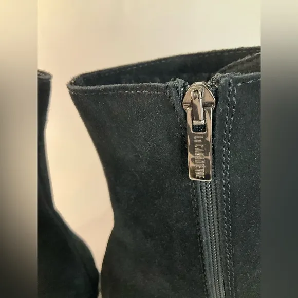 La Canadienne Parkera Women's Black Suede Lace Up Zip Casual Mid Boots