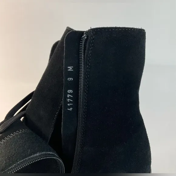 La Canadienne Parkera Women's Black Suede Lace Up Zip Casual Mid Boots