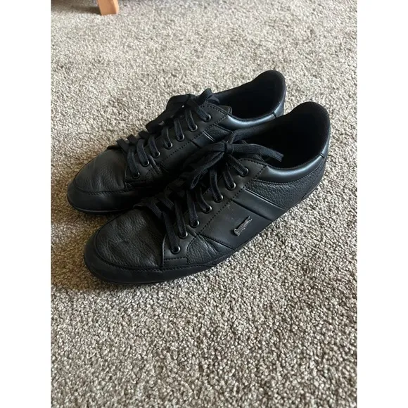 Lacoste Chaymon Leather Sneakers Casual Shoes Comfort Black Mens Size 11